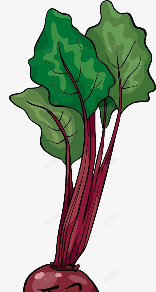 手绘卡通甜菜png免抠素材_新图网 https://ixintu.com 卡通笑脸 手绘 甜菜 紫色 蔬菜 食材