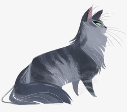 灰色小猫插画矢量图素材
