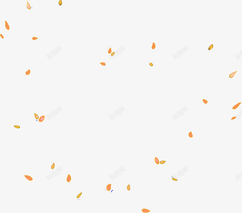 黄色手绘漂浮秋季树叶png免抠素材_新图网 https://ixintu.com 树叶 漂浮 秋季 黄色