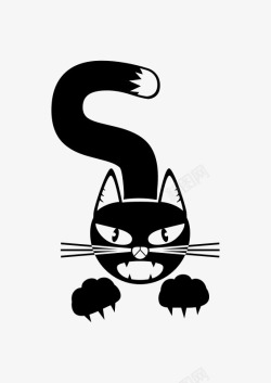 焦急小猫卡通手绘焦急猫咪高清图片