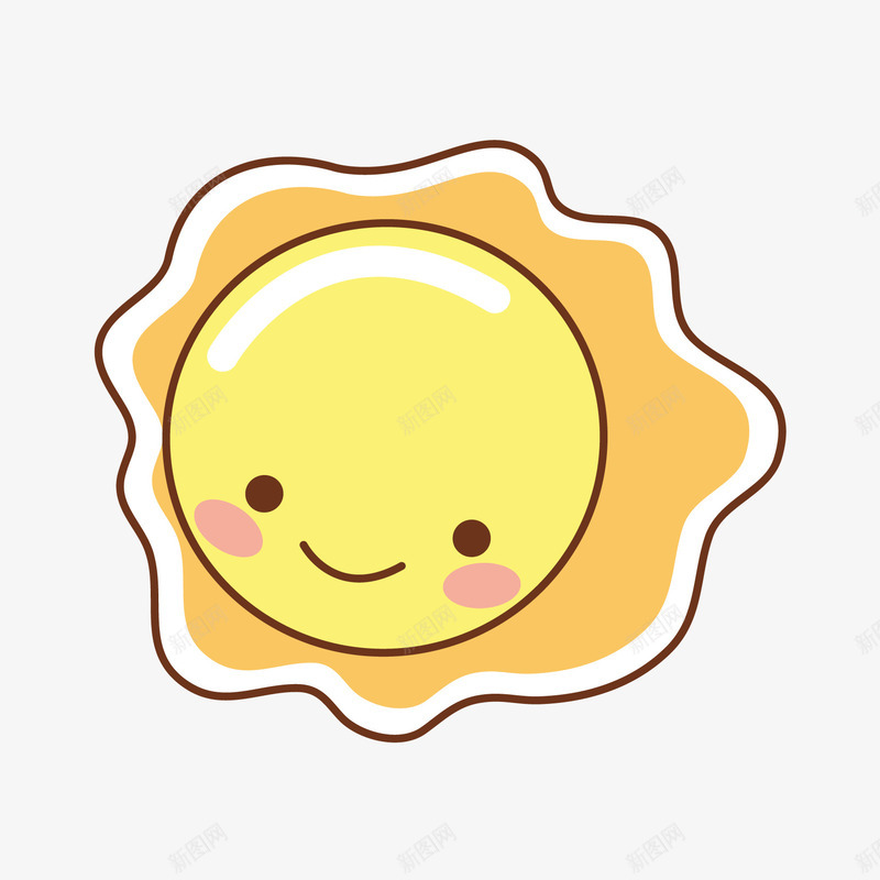 太阳png免抠素材_新图网 https://ixintu.com AI 卡通 夏天 太阳 手绘 笑脸 黄色