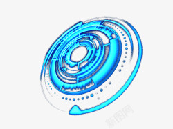 现代蓝色环状高科技界面装饰元素素材