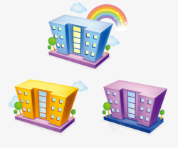 彩虹和房子素材