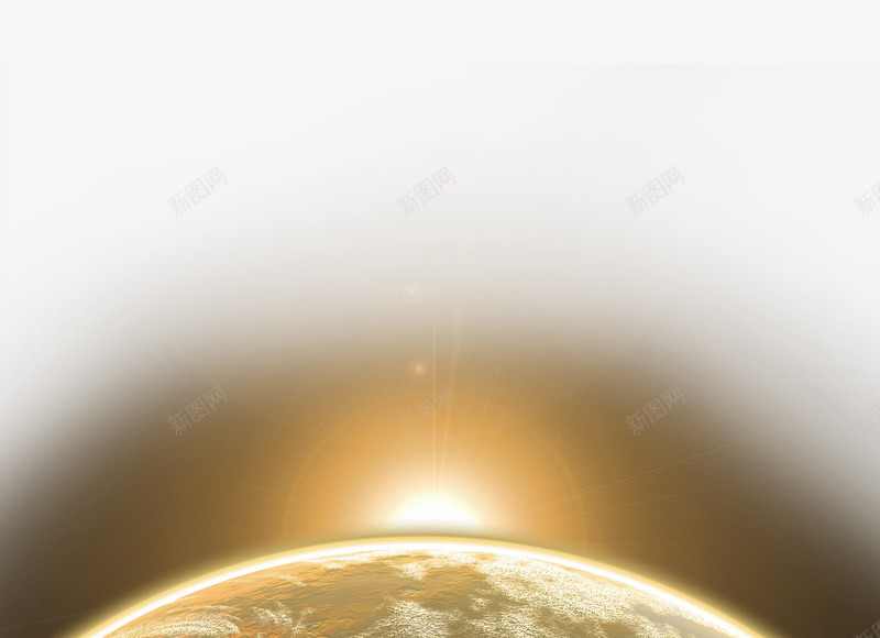 发光的地球png免抠素材_新图网 https://ixintu.com 光芒 地球 科技 黄色