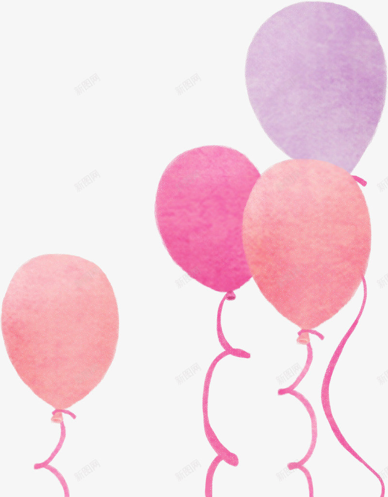 扁平水彩合成彩色的气球png免抠素材_新图网 https://ixintu.com 合成 彩色 扁平 气球 水彩