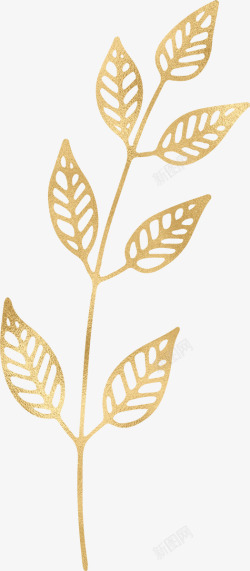 金色剪贴画金色叶子插画高清图片