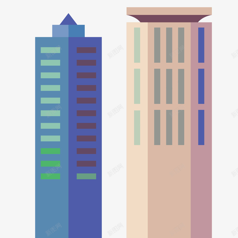 高楼大厦png免抠素材_新图网 https://ixintu.com 卡通高楼 城市插画 楼房 都市建筑