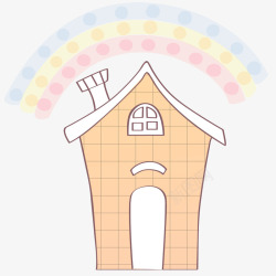 一座房子卡通彩虹房子高清图片