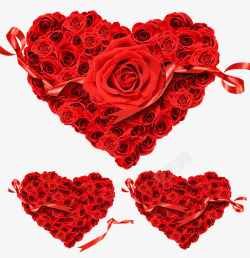 红色心型玫瑰素材