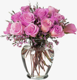 春之浪漫紫色的花和花瓶高清图片