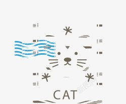 猫咪标签矢量图素材