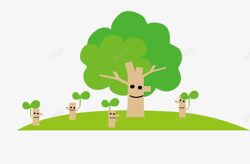 树png免抠素材_新图网 https://ixintu.com 卡通 手绘 树 树木 树林 森林 植物 淘宝装饰 背景图案