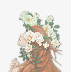 手绘插画三八妇女节花卉主题装饰素材
