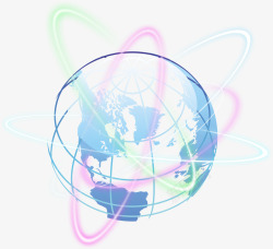 简洁地球商务圆形环绕科技代码高清图片