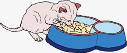 猫与猫粮猫咪矢量图高清图片
