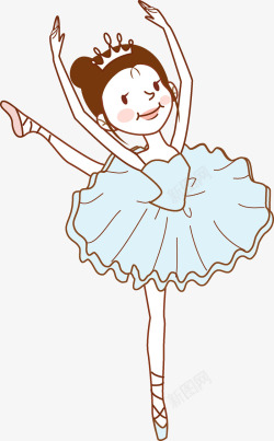 芭蕾舞女生卡通水彩跳舞的女士高清图片