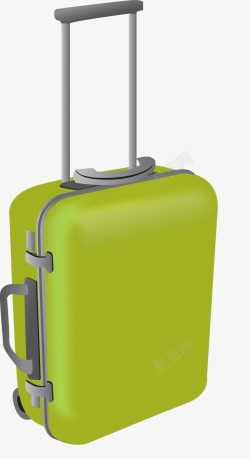 可爱绿色旅行箱素材