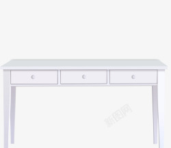 白色办公桌白色简洁常用办公桌子高清图片