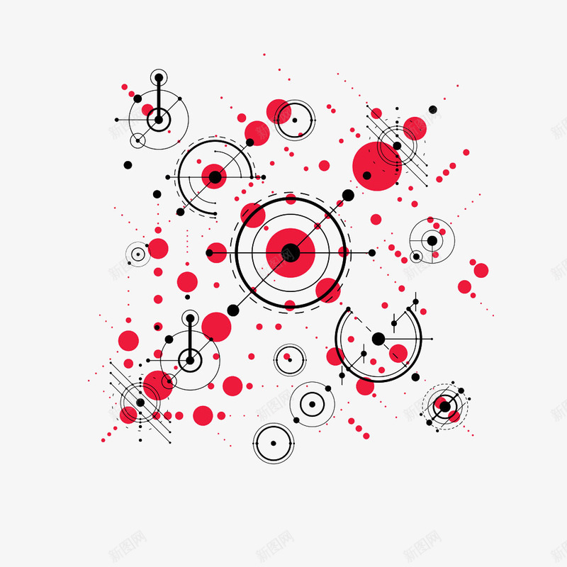 圆形几何图案png免抠素材_新图网 https://ixintu.com 圆形 科技 科技圆 红色圆形 集合