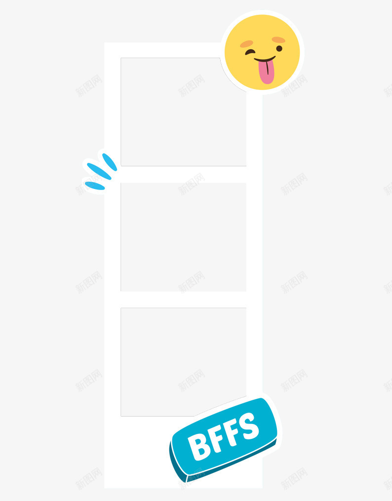 笑脸白色边框png免抠素材_新图网 https://ixintu.com 卡通边框 白色边框 线条边框 线条边框素材 表情边框 边框