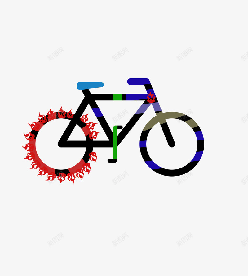 艺术单车具有不同的艺术颜色搭配png免抠素材_新图网 https://ixintu.com 单车 自行车 艺术 车