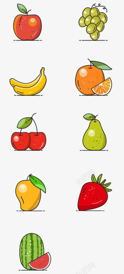 水果绿以矢量图卡通水果高清图片