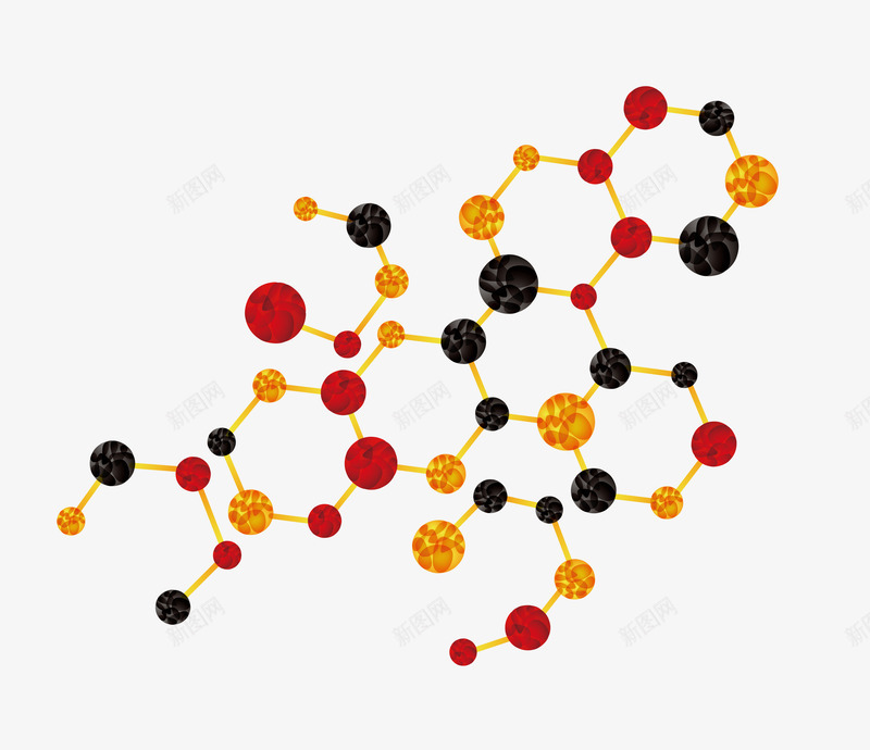 生物分子矢量图ai免抠素材_新图网 https://ixintu.com 科技元素 科技画册装饰素材 红色生物分子 矢量图