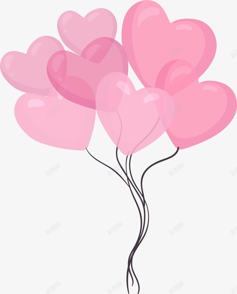 情人节粉色爱心气球png免抠素材_新图网 https://ixintu.com 一串气球 大串气球 情人节 爱心气球 爱情 粉色气球
