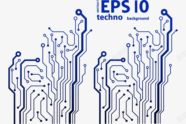 科技电路png免抠素材_新图网 https://ixintu.com 智能 科技电路 蓝色 连接