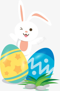 复活节开心的兔子素材