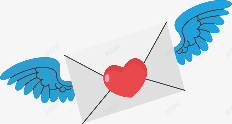 带着翅膀的情书信封矢量图ai免抠素材_新图网 https://ixintu.com 信封 情书 情人节 矢量png 翅膀信封 翅膀情书 矢量图