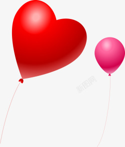 红色海报心形背景图片气球高清图片