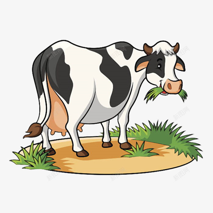 吃草的奶牛png免抠素材_新图网 https://ixintu.com 免扣 卡通 卡通手绘 吃素 吃草的奶牛 吃草的奶牛png 手绘 插画