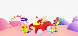 61儿童节玩具总动员海报插画素材