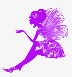 紫色蔓藤花纹精灵高清图片