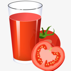 红色多汁新鲜番茄汁插画矢量图高清图片