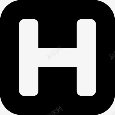 酒店字母H标志里面黑色的圆形广场图标图标