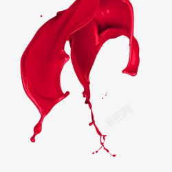 红色油漆笔刷喷溅图案素材