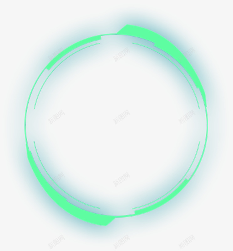 蓝色环形光效png免抠素材_新图网 https://ixintu.com 光效 动感 彩线 彩色 科技感 绿色