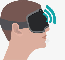 科技倍镜体验VR镜虚拟现实人物矢量图图标高清图片