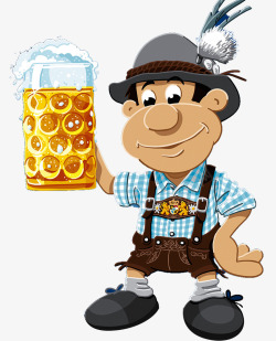 喝酒德国啤酒节插画高清图片