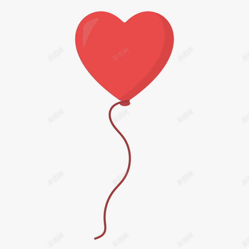 红色圆弧心形情人节元素png免抠素材_新图网 https://ixintu.com 卡通 圆弧 弧度 弯曲 心形 情人节 扁平化 气球 红色 绳子