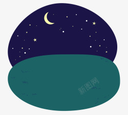 夜晚插画夜晚的郊外插画高清图片