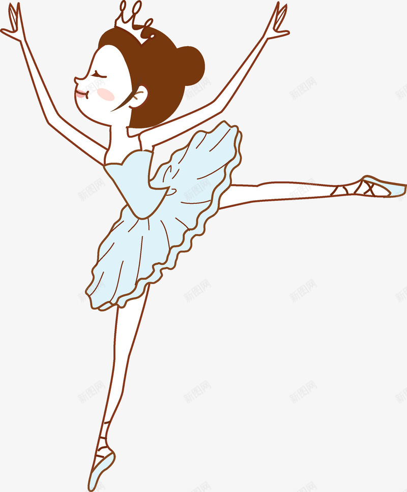 卡通跳芭蕾舞的女孩png免抠素材_新图网 https://ixintu.com 卡通手绘 女孩 女生 水彩 舞者 舞蹈 芭蕾舞 跳舞