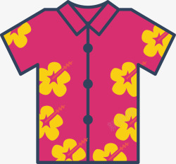 夏威夷衬衫花衬衫卡通风格矢量图高清图片