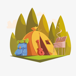 户外度假露营帐篷矢量图高清图片