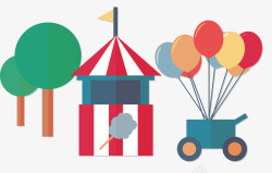 摩天轮免费png下载卡通游乐场气球高清图片