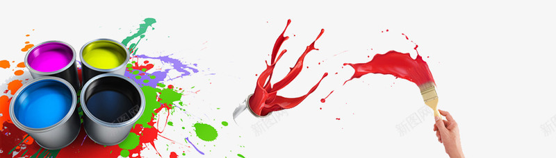 油漆艺术刷png免抠素材_新图网 https://ixintu.com 刷子 彩色 油漆 油漆桶 装饰