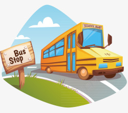 返回学校busstop矢量图高清图片