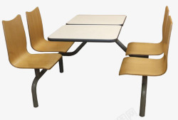 四人方桌学校餐桌高清图片